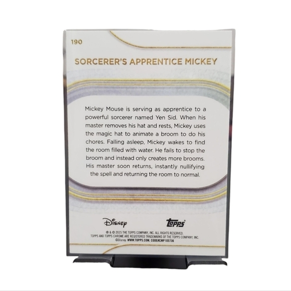 Topps Chrome 2025 Disney Fantasia Sorcerer Mickey & Magic Broom Trading Cards - Picture 4 of 6